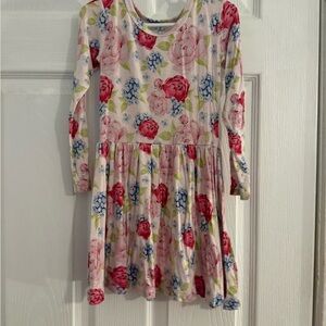 Charming Floral Kids Dress with Long Sleeves